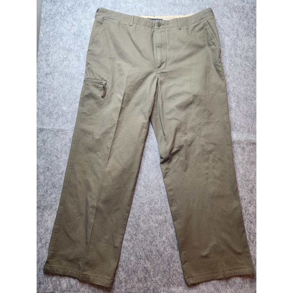 Tommy Hilfiger Mens 38x32 Olive Green Cotton Canvas Cargo Utility Pants Straight